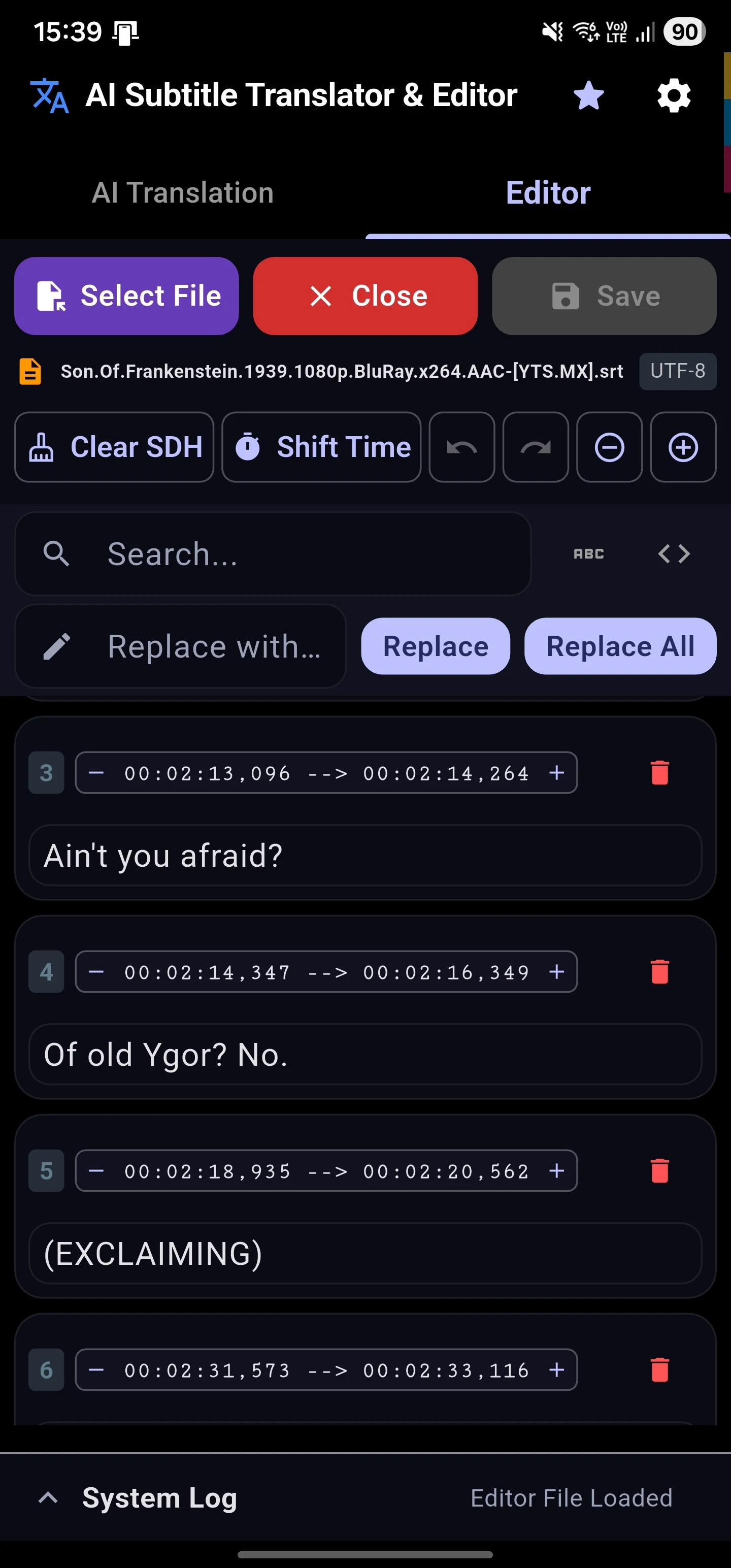AI SRT Sub Translator & Editor screenshot